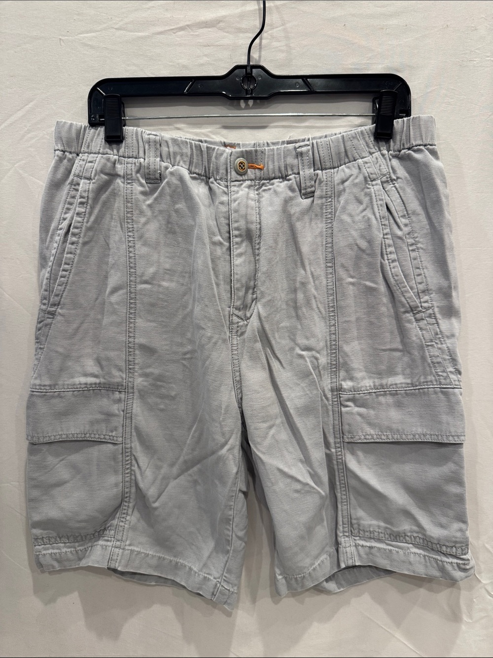 Tommy Bahama Light Gray Cargo Shorts M Tencel-Cotton Blend